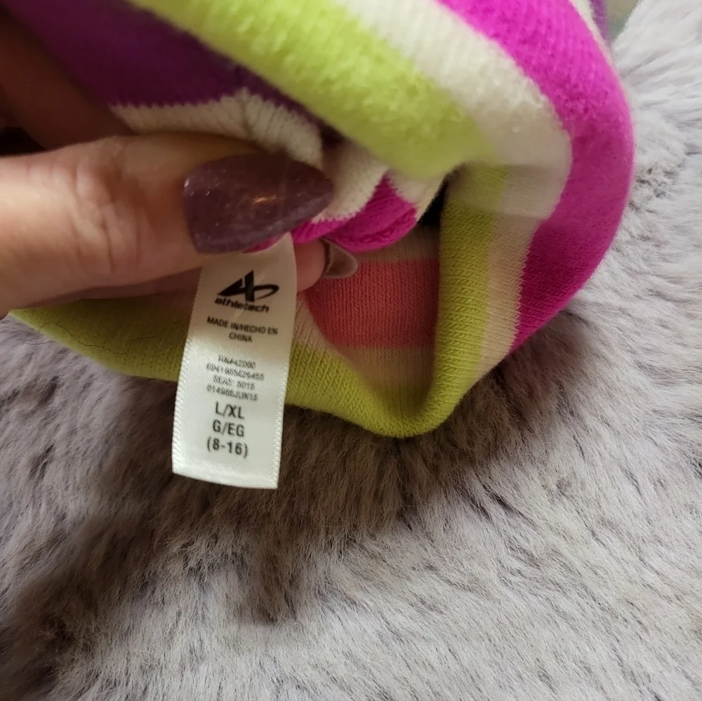 Athletech Multicolor Girl's Winter Hat Large XL